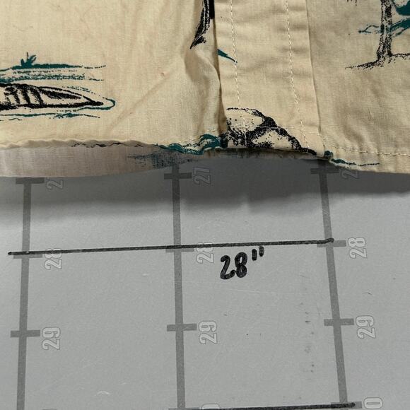 Lifted Research Group LRG Shirt Mens L Tan Safari Giraffes Short Sleeve Button - Picture 9 of 9